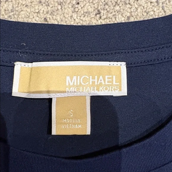 Michael Kors Midnight Blue Ruffle Sleeve Top - Picture 2 of 6